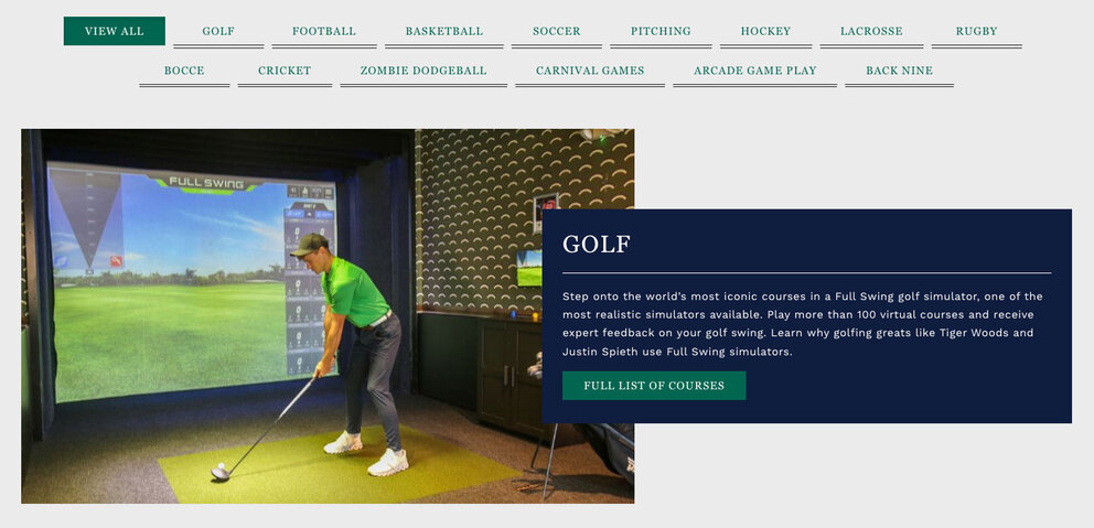 Fairway & Social Vertical List with Filters