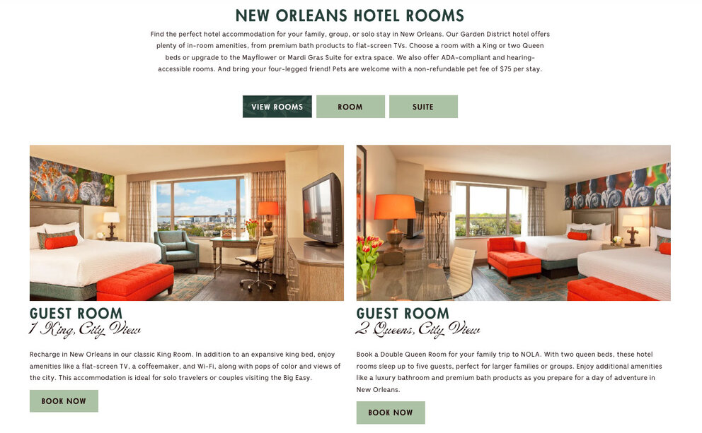 Hotel Tonnelle Vertical List with Filters