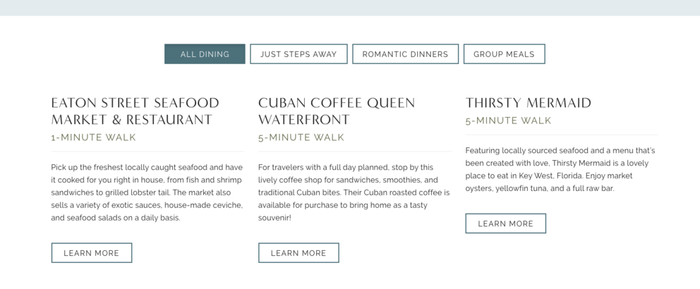 Island City House Feature List Horizontal with Filters
